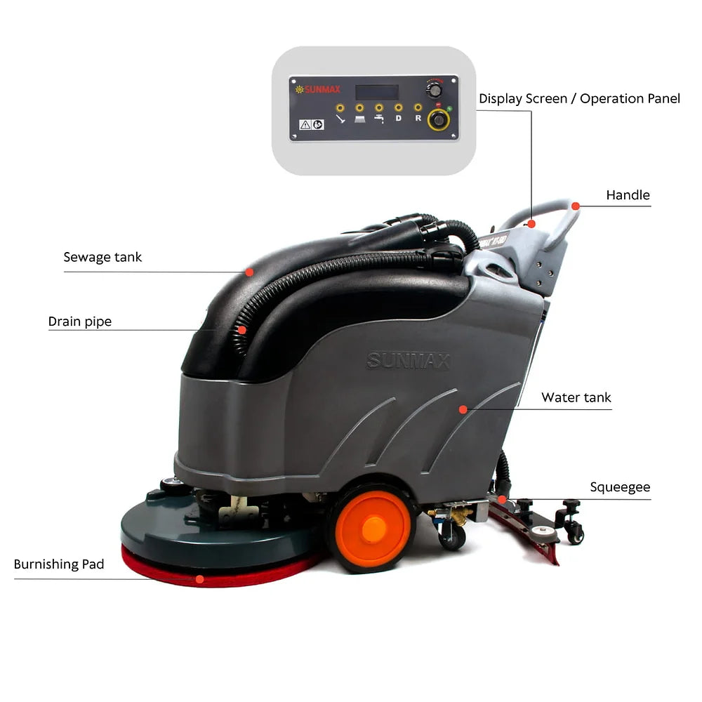 [DEMO] 22" Self-Propelled Floor Scrubber Dryer RT50D, 14.5 Gal Tank, 36000 sqft/h